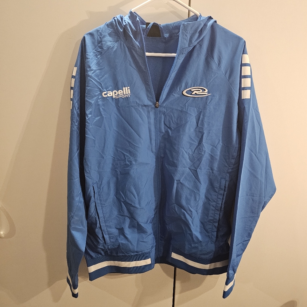 Capelli Sport Womans Large Full Zip Blue Hooded Jacket